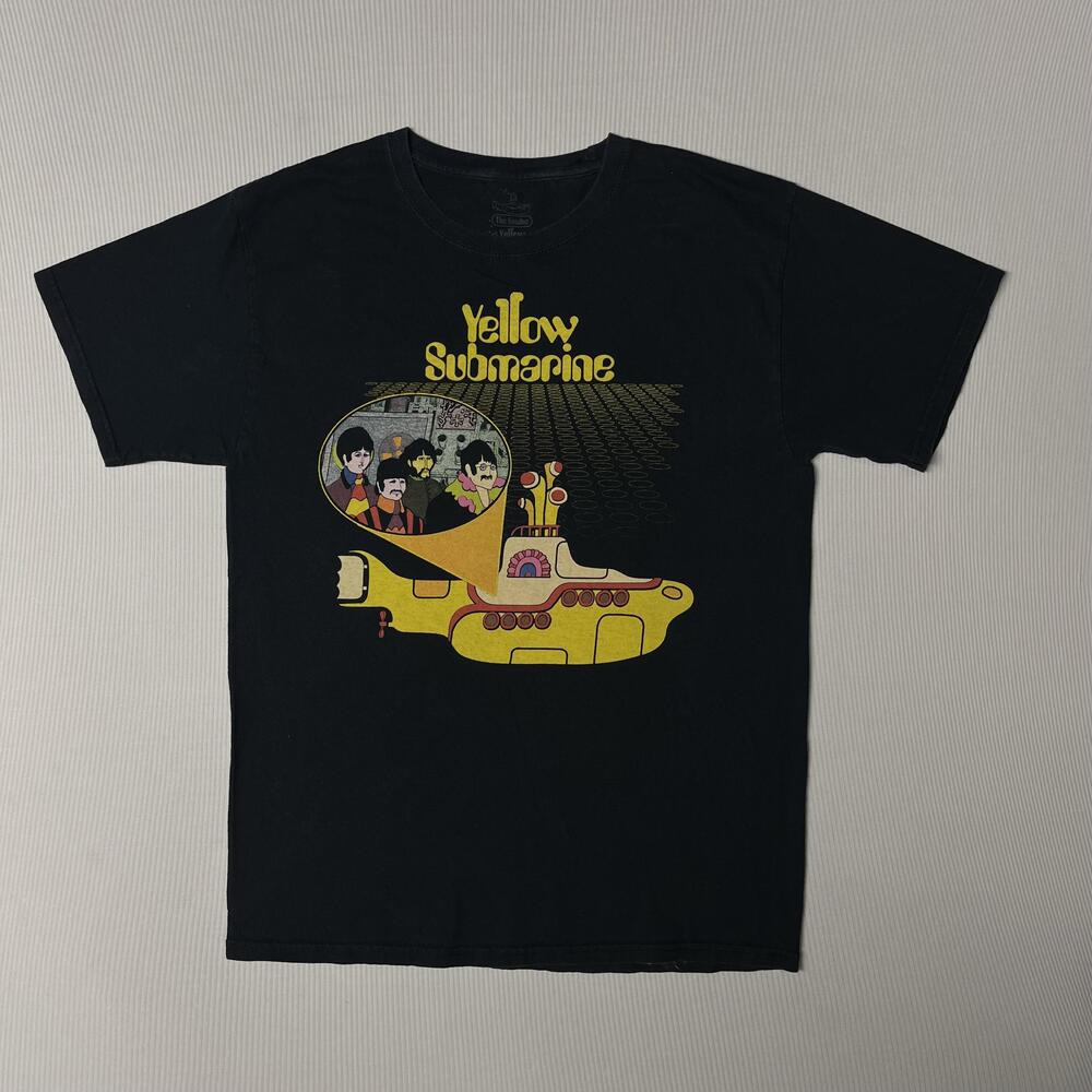 The Beatles Shirt Mens M Black Yellow Submarine Graphic Tee Band Rock Music